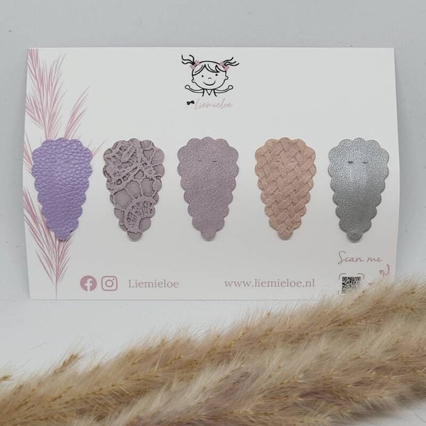 Haarclips set - Paars
