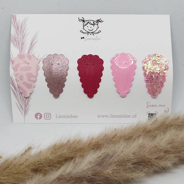 Haarclips set - Roze