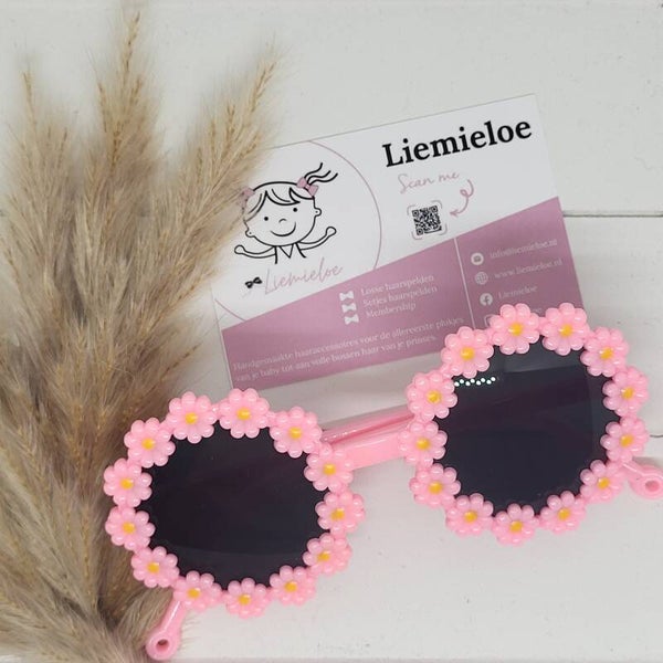 Zonnebril rond - roze bloemen