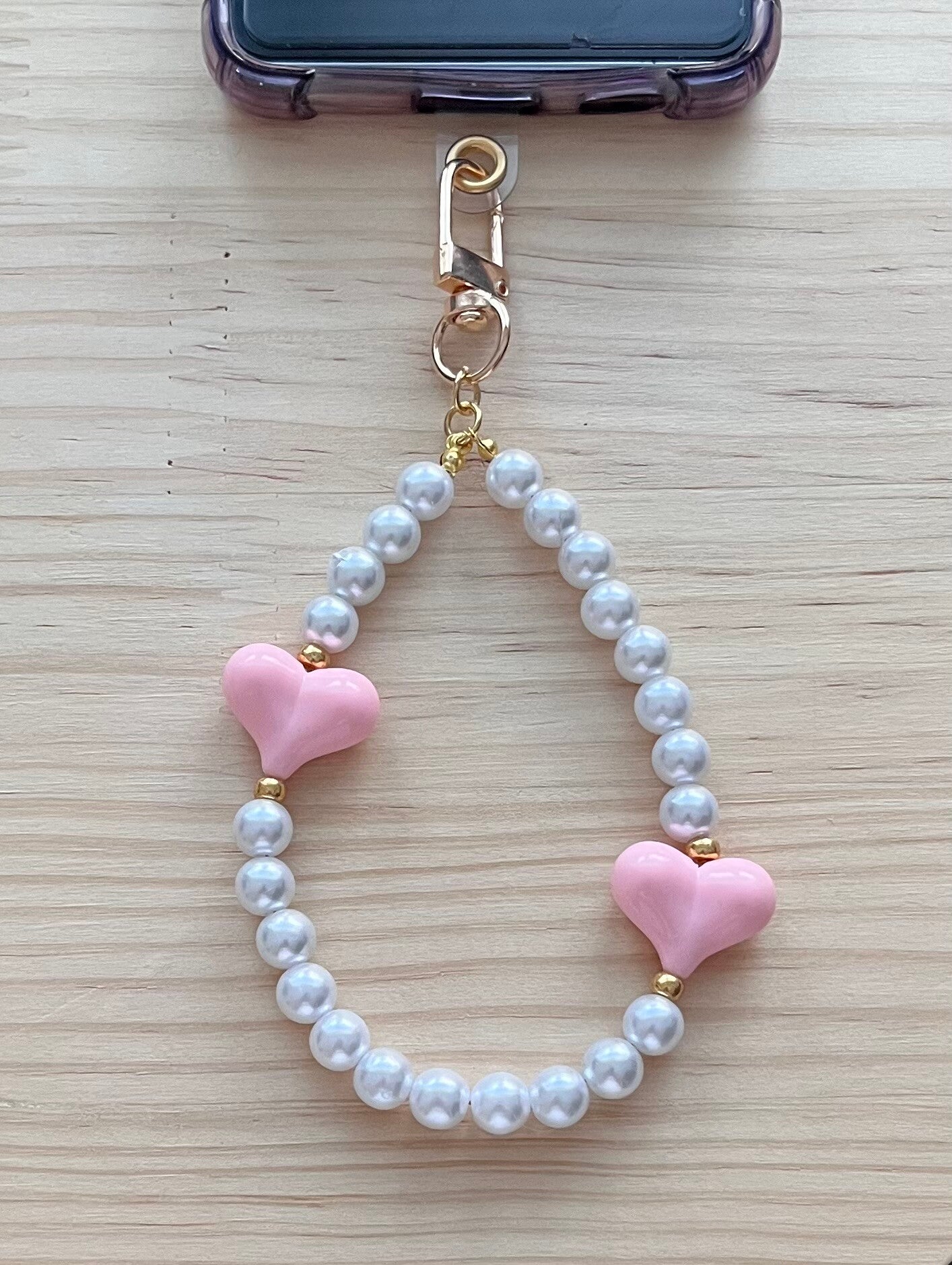 Telefoonkoord Pink Hearts