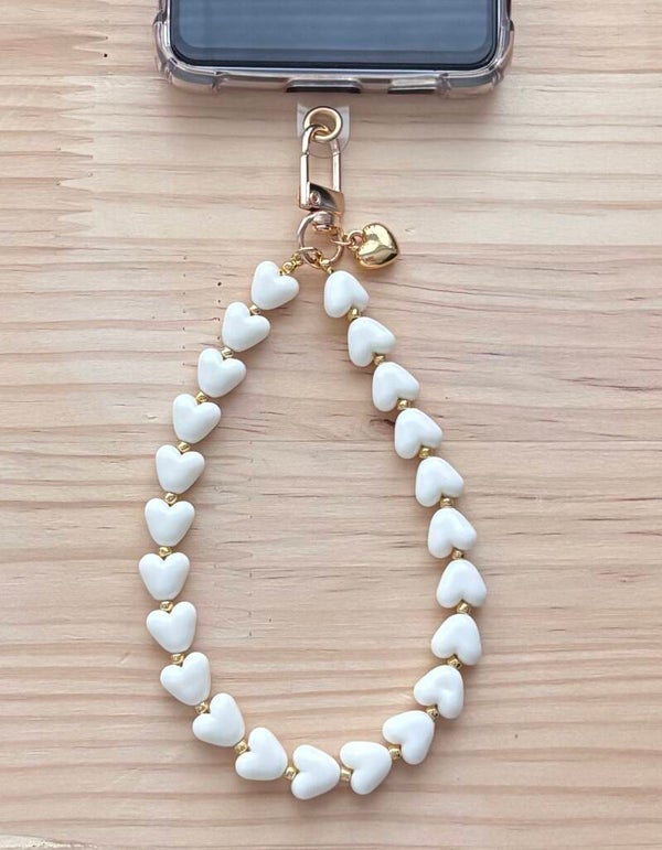 Hartjes telefoonkoord Crème