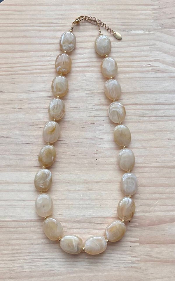 Ketting Ovaal Beige
