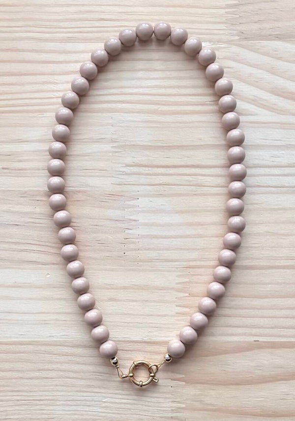 Grote kralenketting Cappuccino