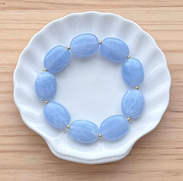 Armband Ovaal licht blauw