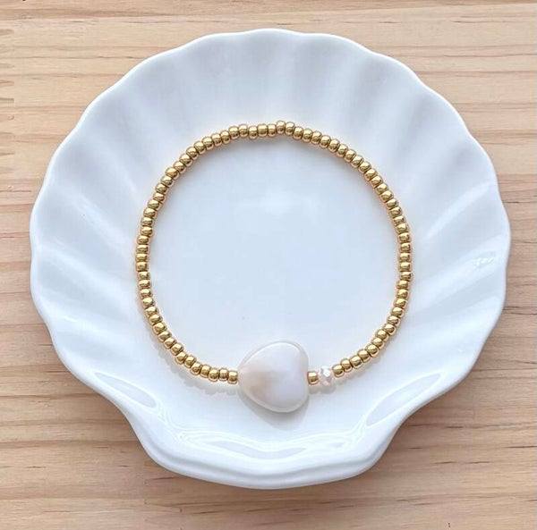 Armband Happy Love Beige