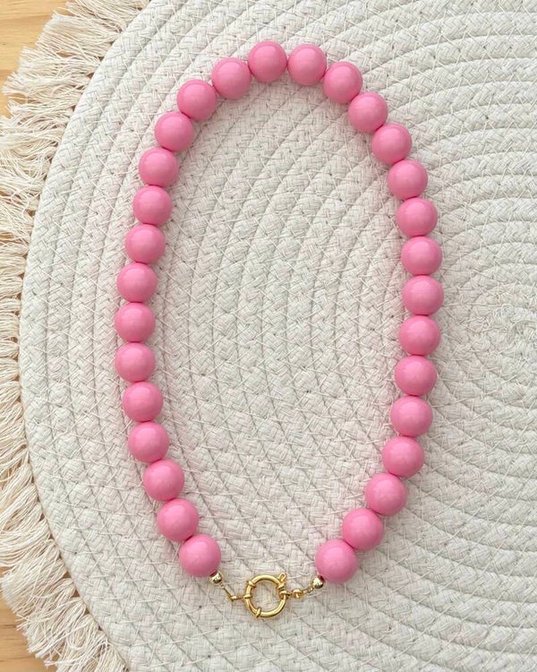 Grote kralenketting Roze