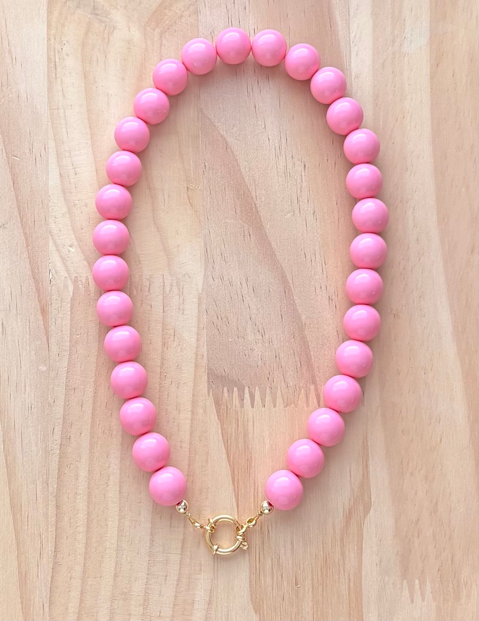 Grote kralenketting Roze