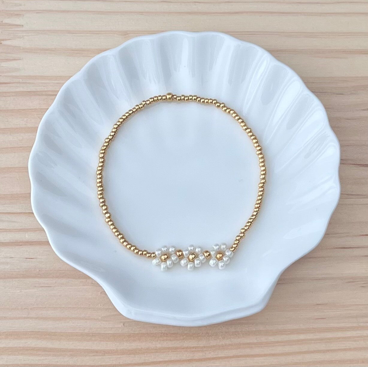 Armband Ivory Pearl Flowers