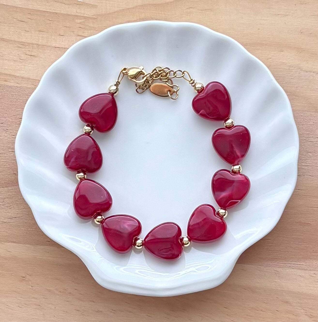 Armband Hart Bordeaux