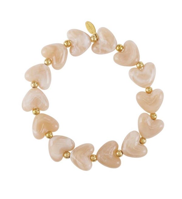 RVS hartjes armband Kaki