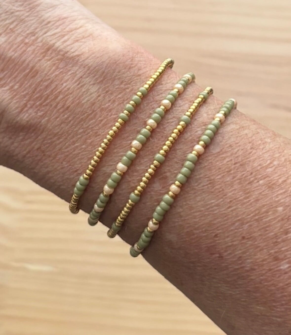 Armbandenset Caramel Groen