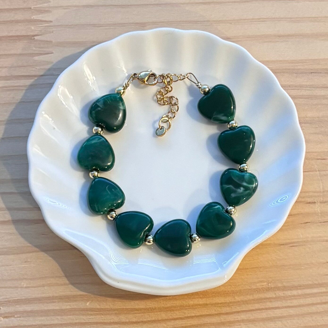 Armband Hart Donkergroen