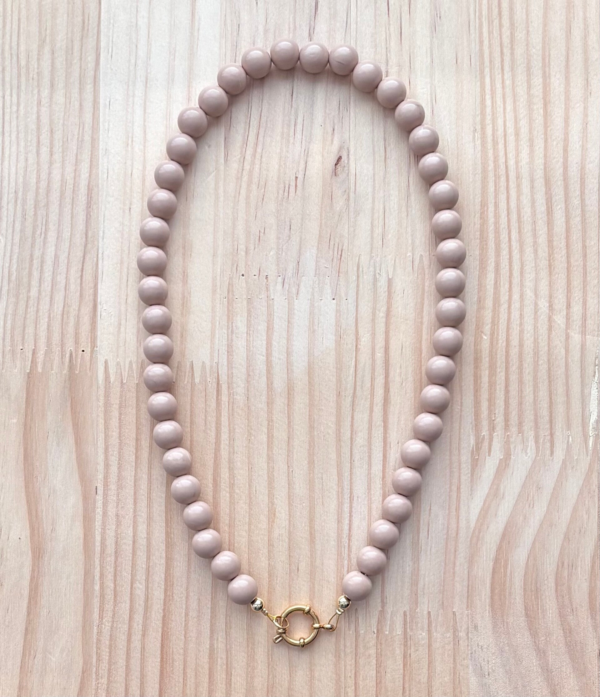 Grote kralenketting Cappuccino