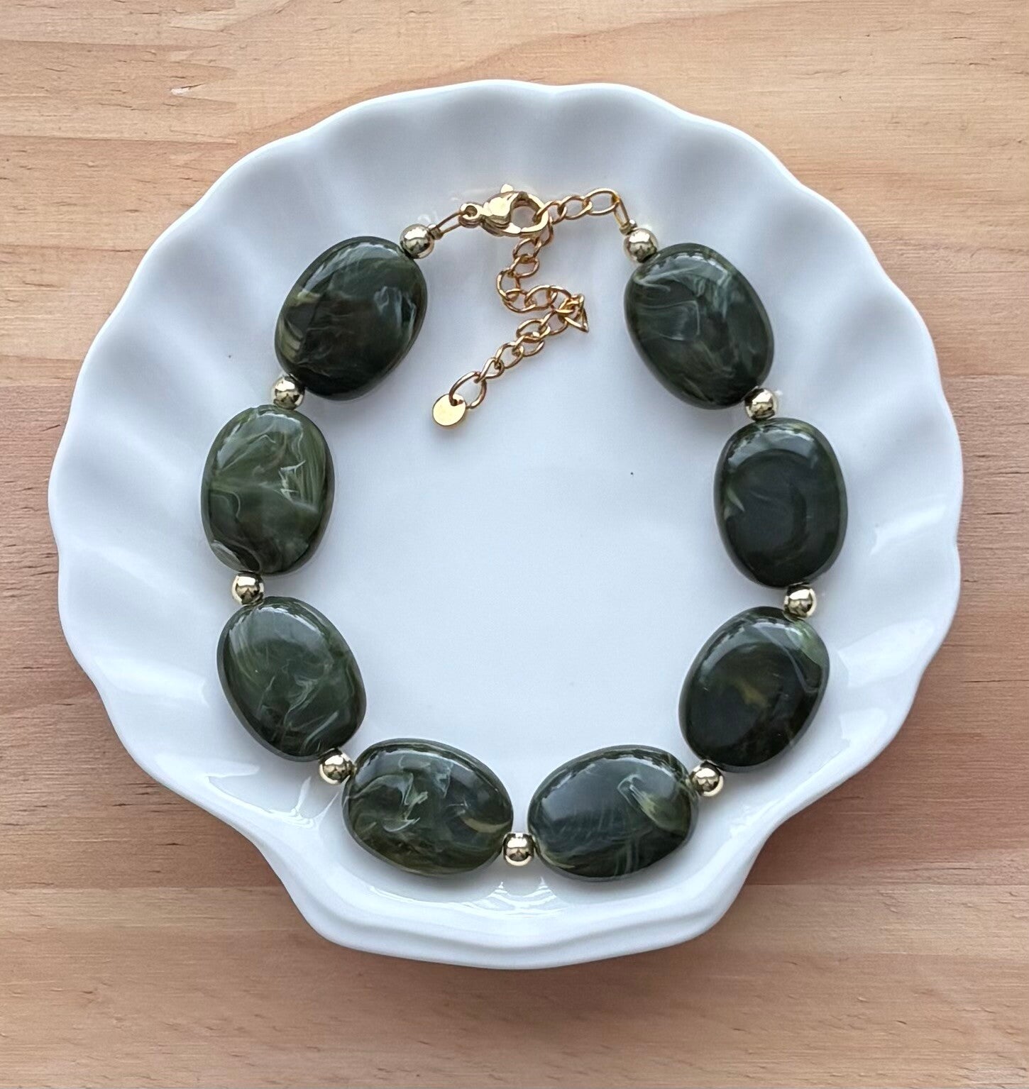 Armband Ovaal Donkergroen