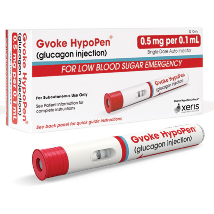 Glucagon Injection Gvoke HypoPen 0.5 MG per 0.1ML Pediatric Dose 2 Pack
