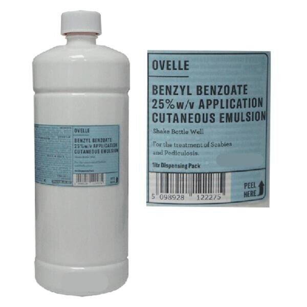 Ovelle Benzyl Benzoate 25% X/V Application Cutaneous Emulsion 1 Litre