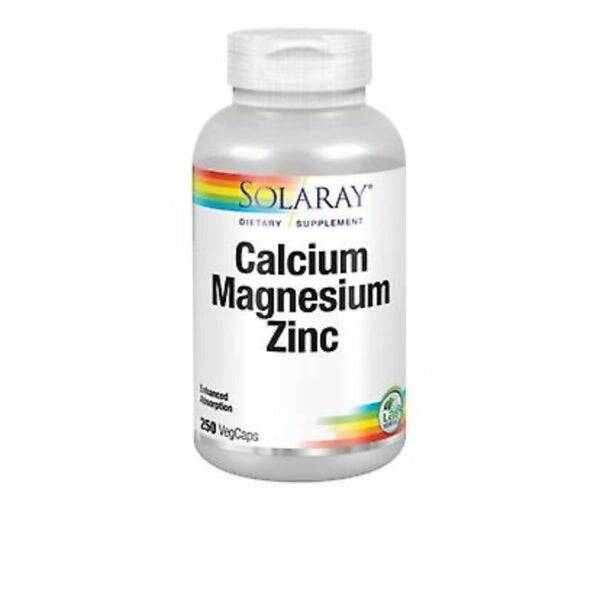 Solaray Calcium Magnesium Zinc, 250 Caps (Pack of 4)
