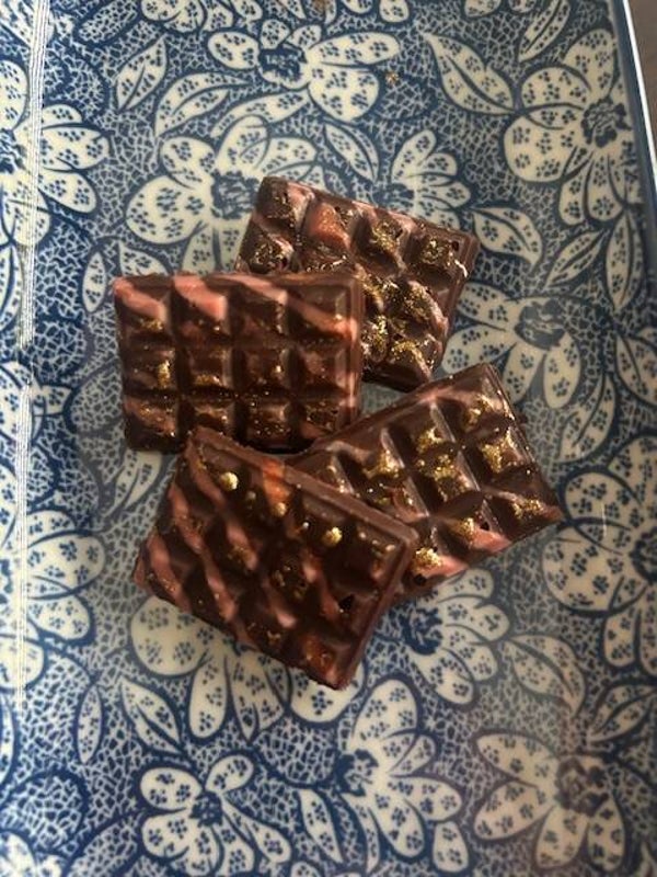 Mini chocolade reepjes met framboos