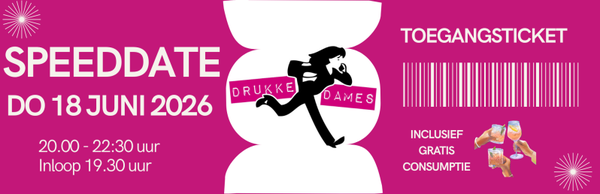 Ticket Drukke Dames speeddate 18 juni 🎟️