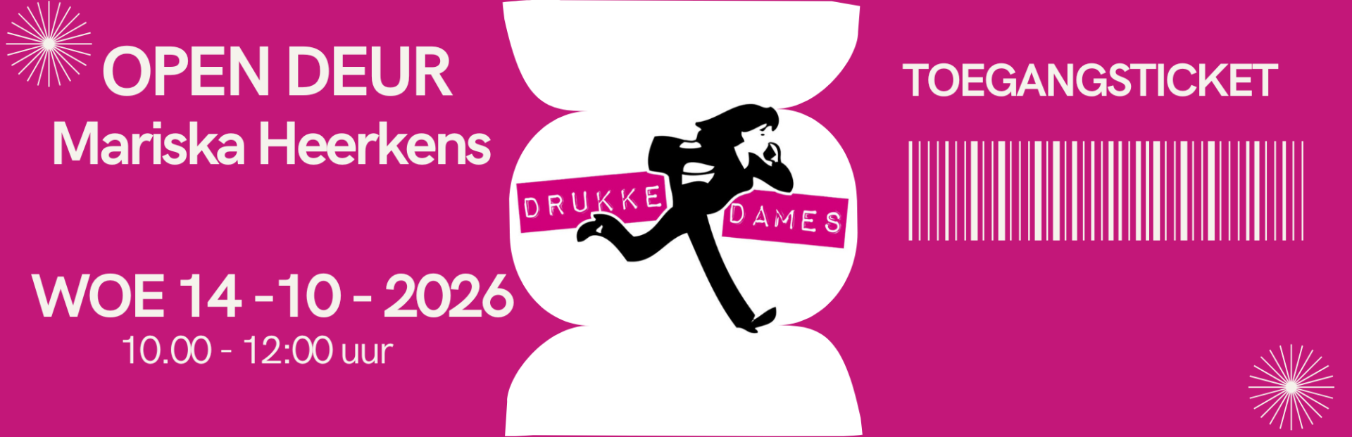Ticket Open Deur Mariska Heerkens 14 oktober 🎟️