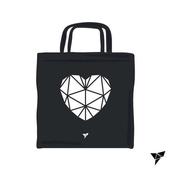 Geo Heart Solid Tote Bag