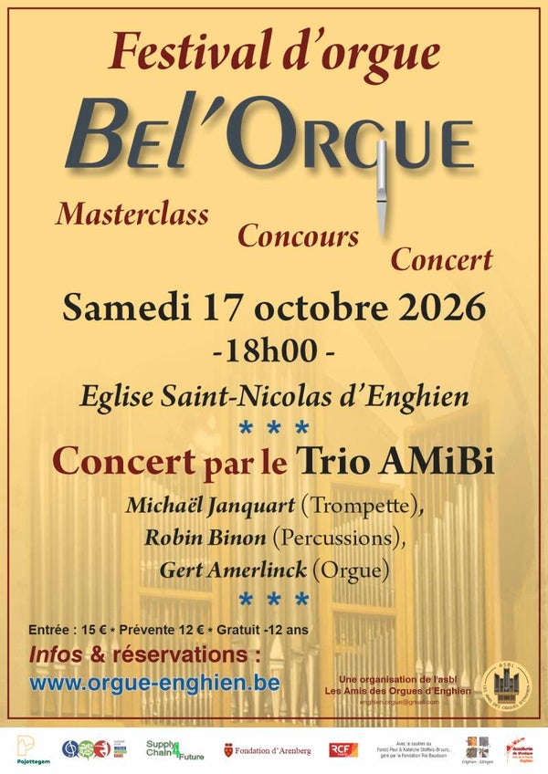 Orgelconcert - Concert d'Orgue - Trio AMiBi -  17 octobre 2026