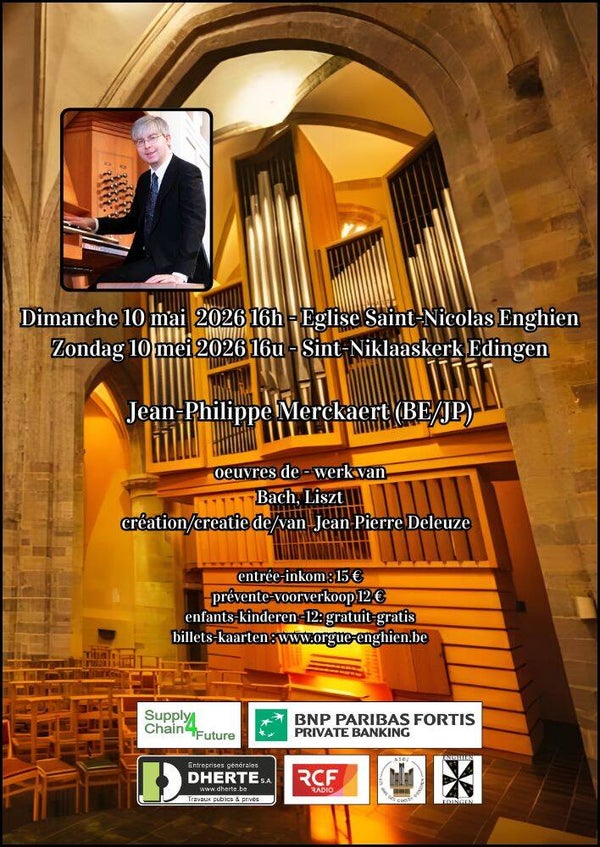 Orgelconcert - Concert d'Orgue - Jean-Philippe Merckaert 10 mai 2026