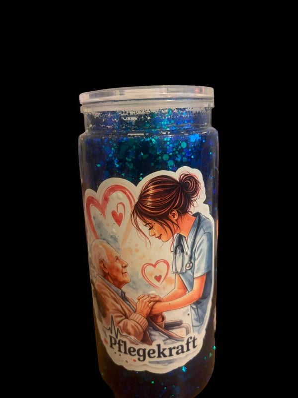 Snowglobe Glas – Live personalisiert + Sticker