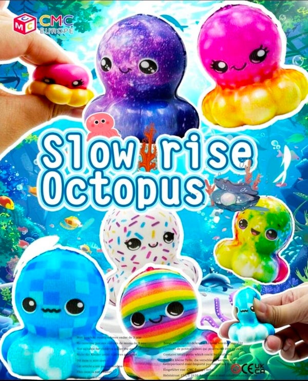 100x Octopus Squishy 50x55mm