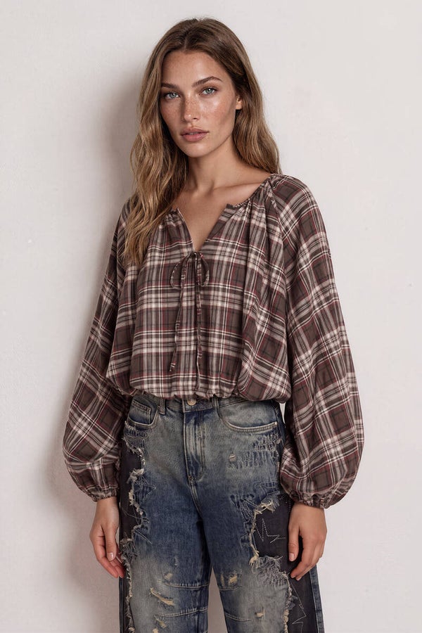 BLOUSE RUIT BRUIN POFMOUW