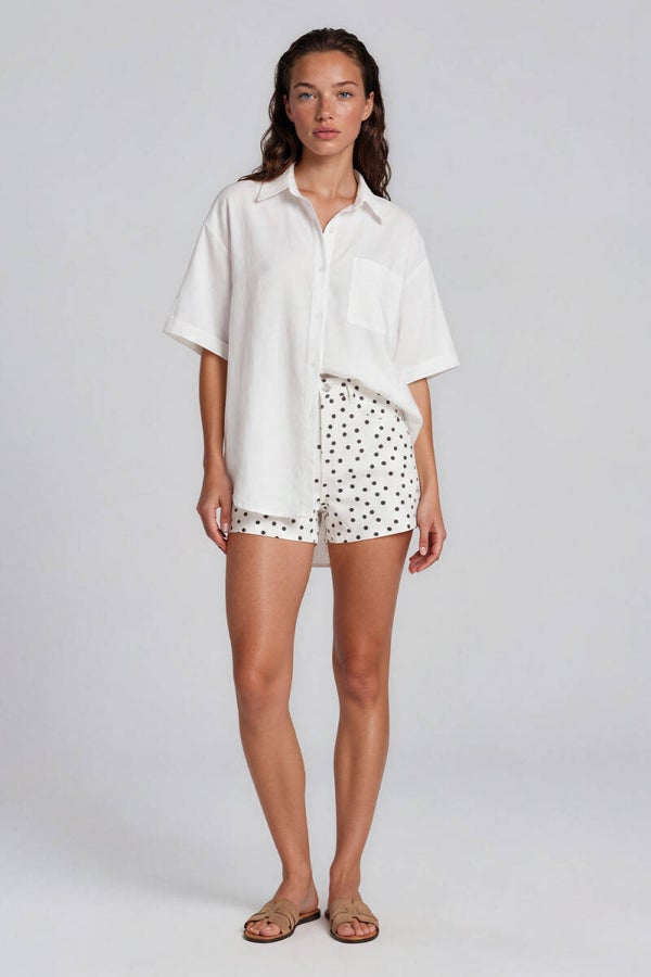 BLOUSE WIT MET KORTE MOUWEN