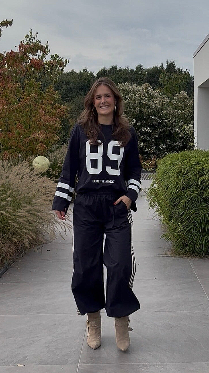 LONGSLEEVE 89 ENJOY THE MOMENT MARINE BLAUW
