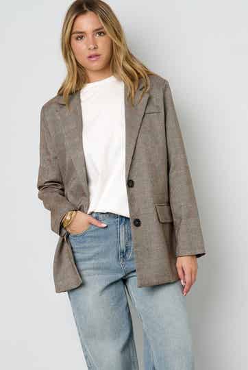 RECHTE BLAZER MET RUITJES