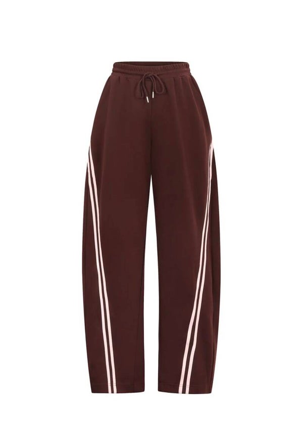 JOGGINGBROEK BORDEAUX MET STREPEN