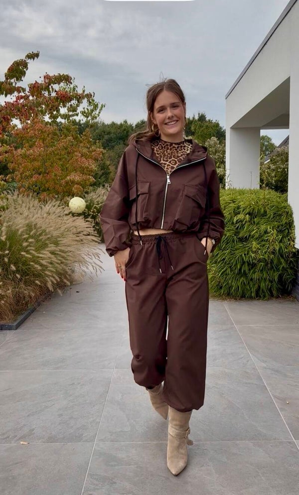 SET JASJE BOMBER EN PANTS BALLONBROEK BRUIN