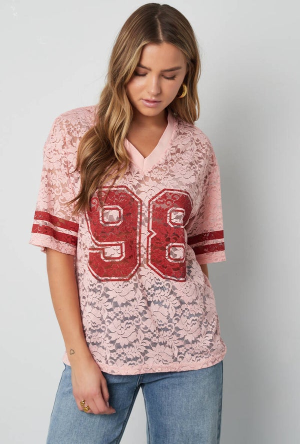 LACE AMERICAN T-SHIRT V-HALS