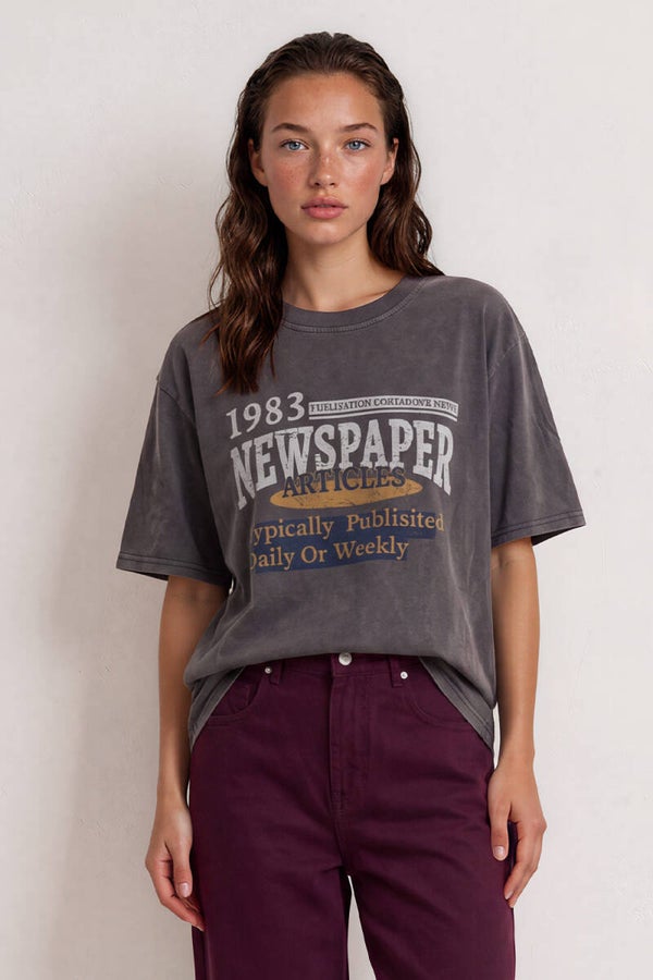 SHIRT MET PRINT VINTAGE LOOK
