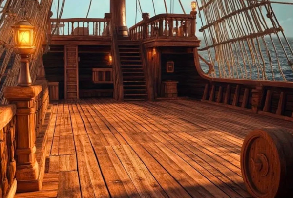Historisches Piratenschiff auf offener See – Abenteuer & Freiheit Motiv