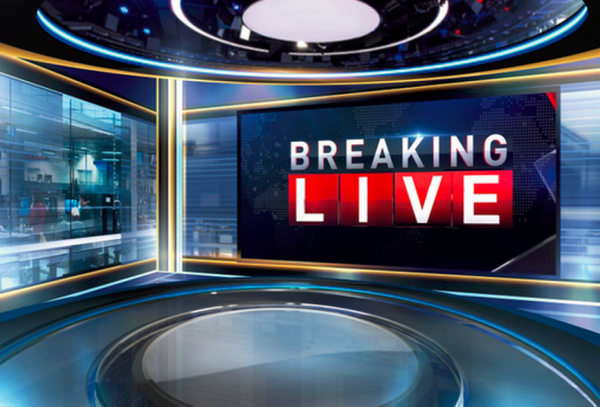 Modernes News Studio – Breaking Live TV Produktion Szene