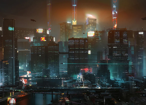 Cyberpunk Metropole bei Nacht – Premium Wandbehang mit futuristischer Skyline