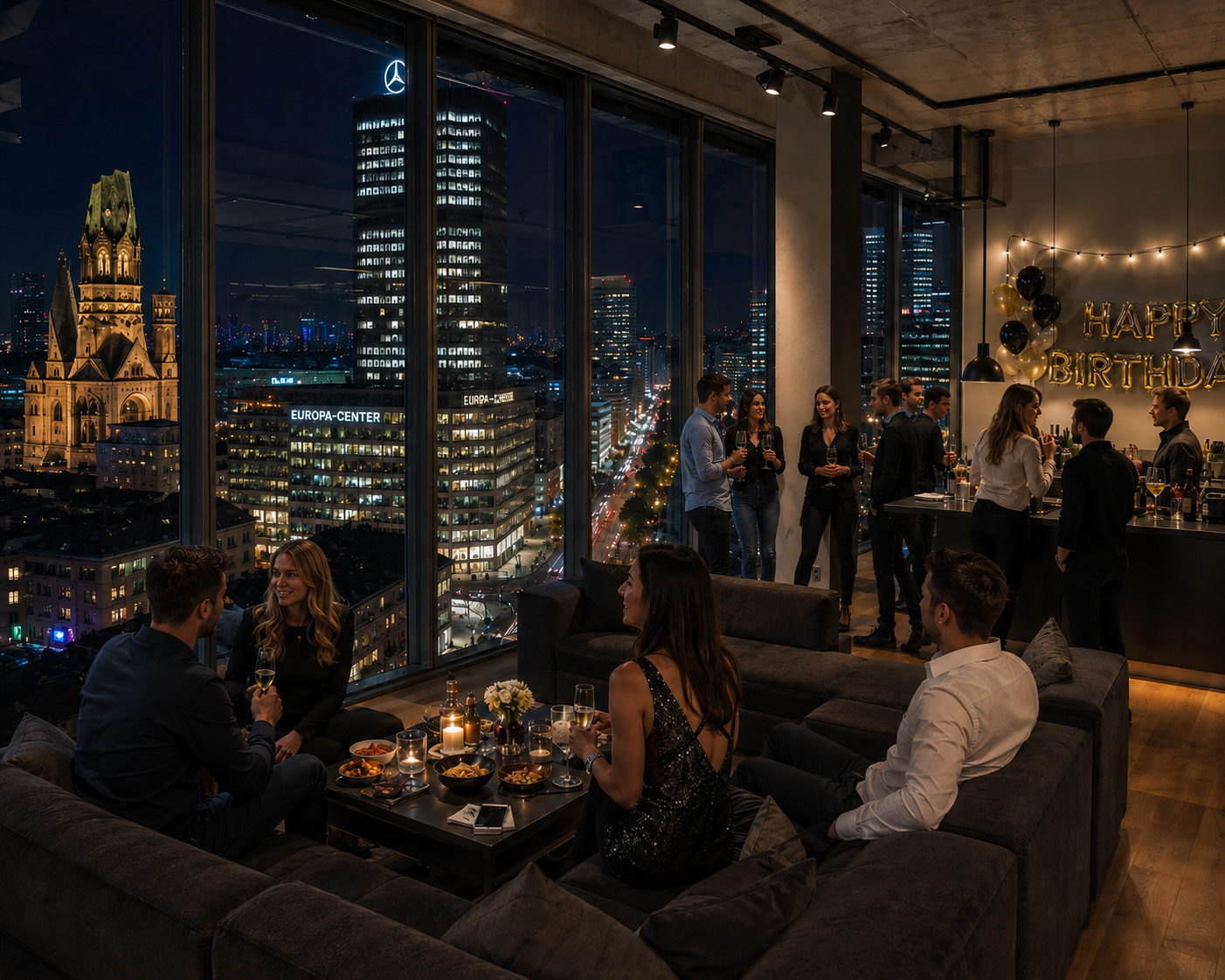 Geburtstag im Panorama-Loft Berlin – Exklusiver Wandbehang mit Skyline
