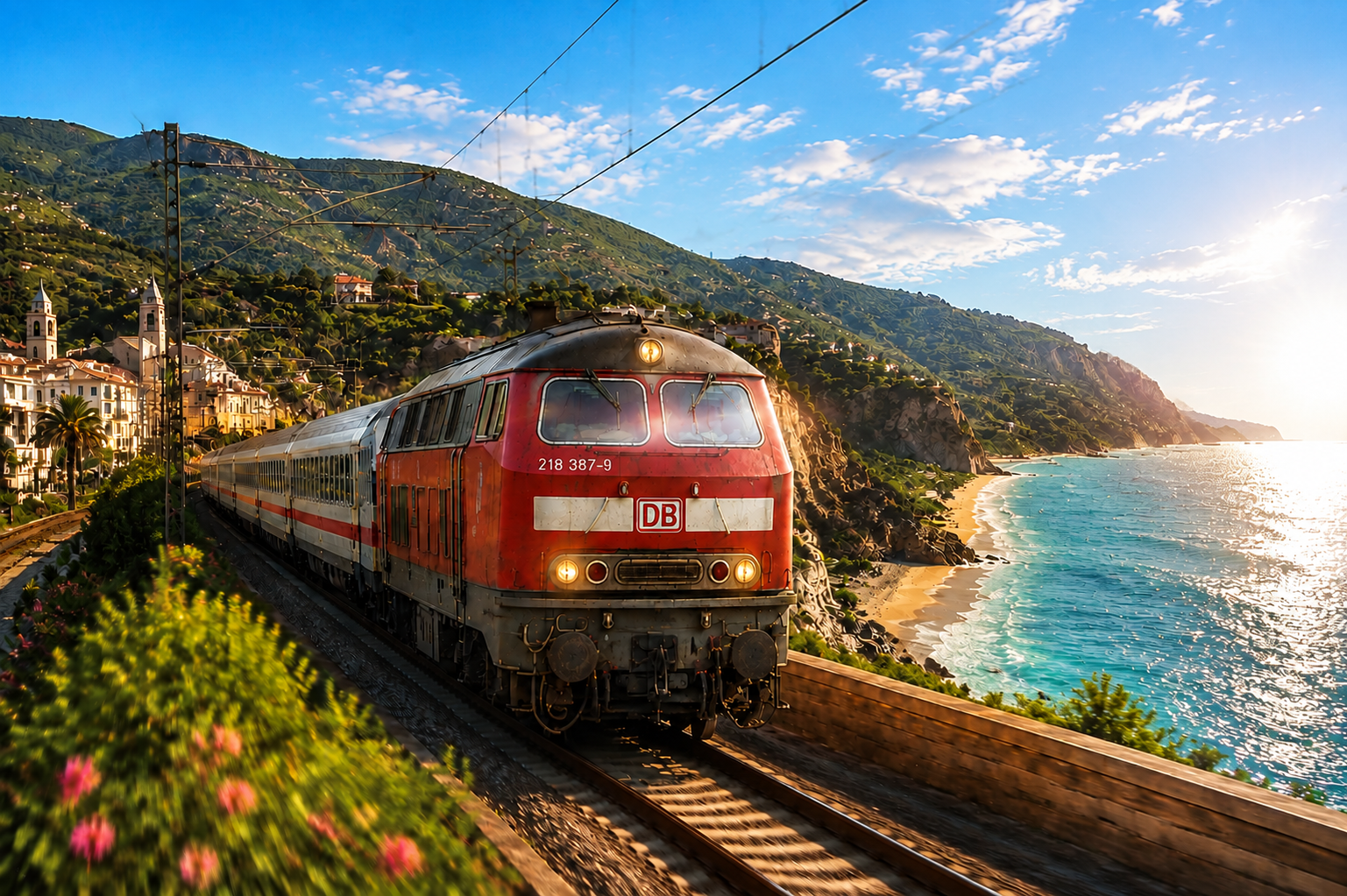 Italienische Küstenstrecke – Zugfahrt am Mittelmeer