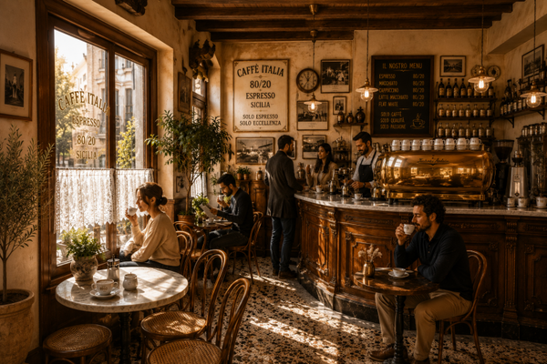 Italienisches Espresso Café – Klassischer Wandbehang voller Genuss und Atmosphäre