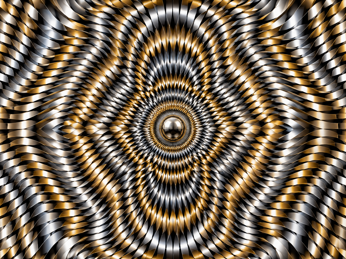 Optische Täuschung mit Metallkugel – Flimmernde Op-Art mit 3D-Wirkung