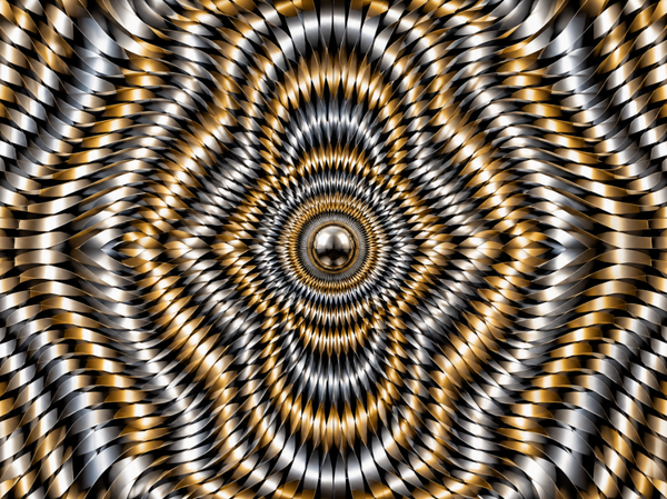 Optische Täuschung mit Metallkugel – Flimmernde Op-Art mit 3D-Wirkung