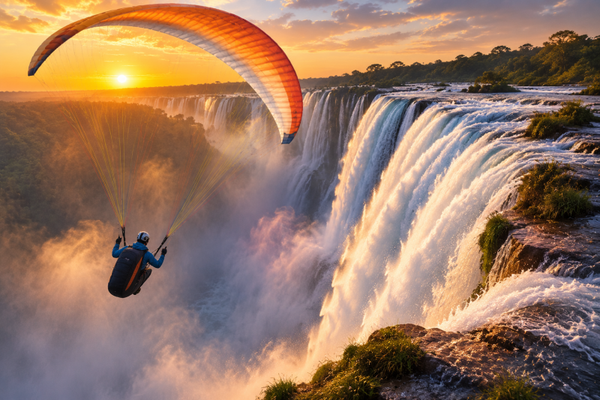 Paragliding am Wasserfall – Abenteuer über grenzenloser Natur