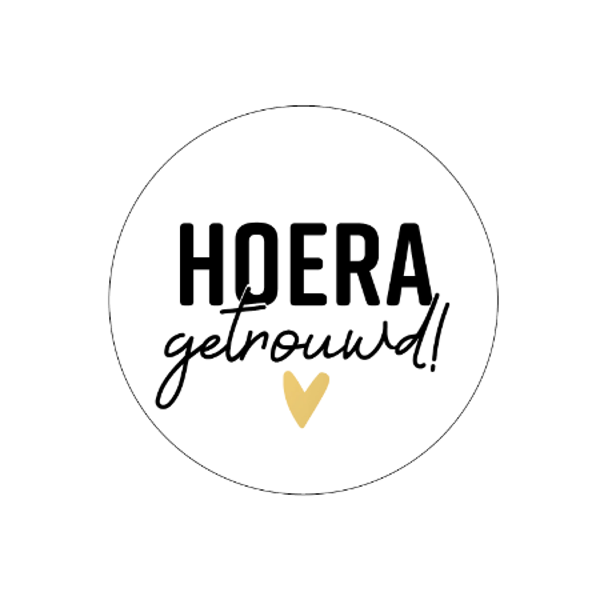 Sluitsticker - Hoera getrouwd!