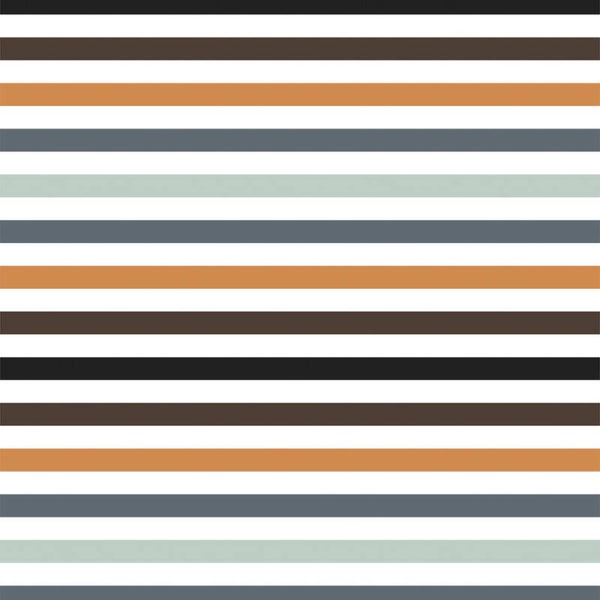 Cadeaupapier - Strepen oranje / blauw