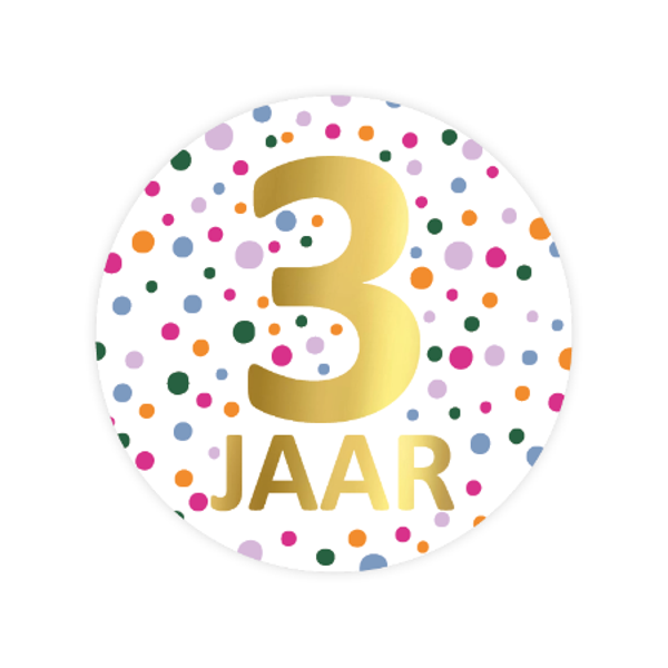 Sluitsticker - 3 jaar