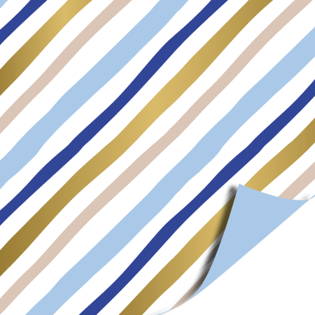 Cadeaupapier - Geschilderde lijnen (blauw)